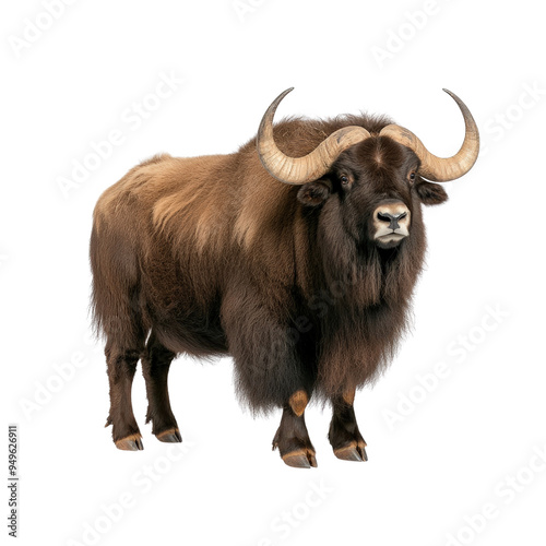 Muskox solated on a white background as transparent