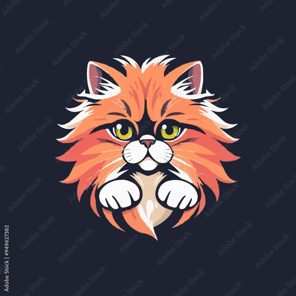 Persian cat vector logo. pet logo Persian cat vector logo. pet logo