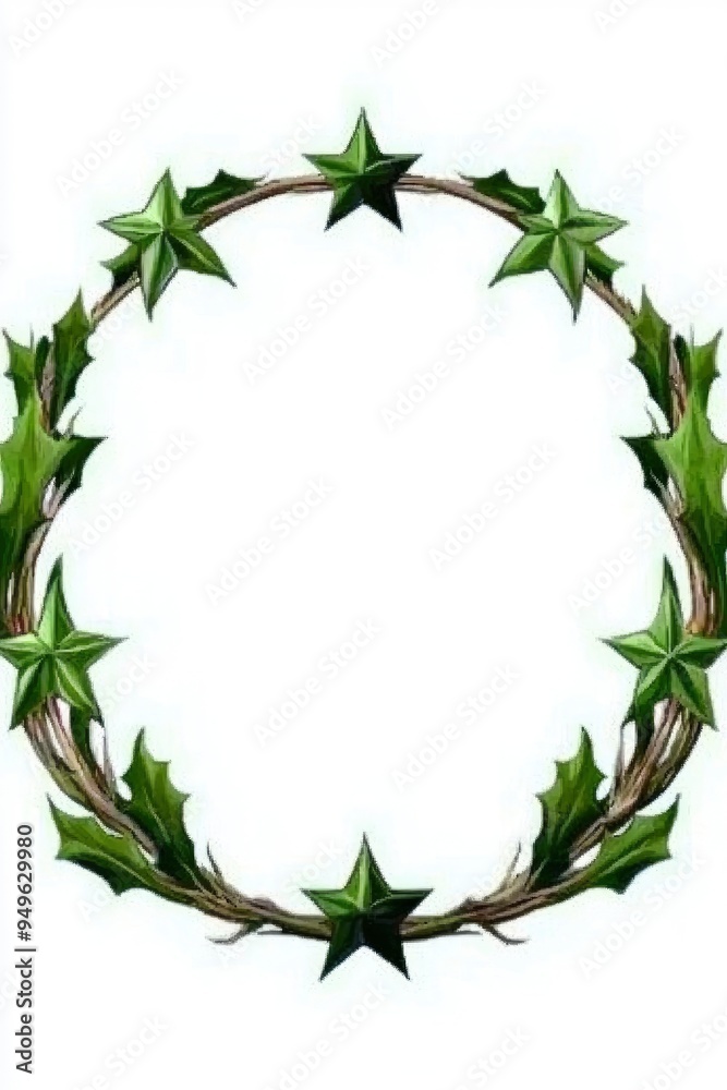 Green Star and Holly Wreath Green Star and Holly Wreath