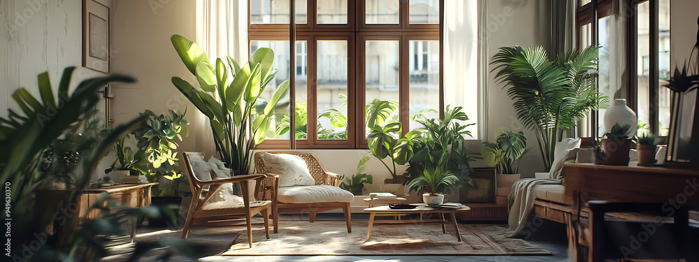 Fototapeta premium Vintage Greenery Living Space