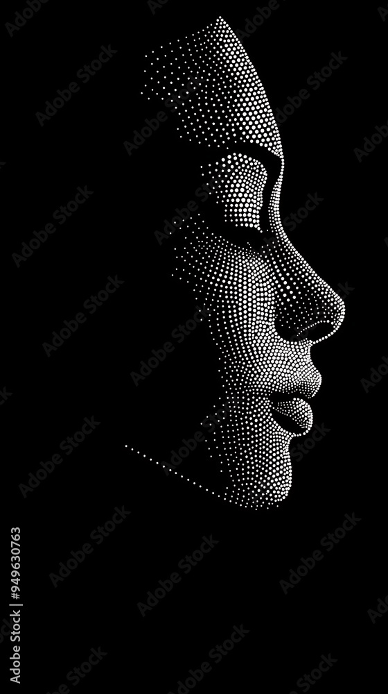 Abstract Stippled Profile of a Woman's Face Abstract Stippled Profile of a Woman's Face