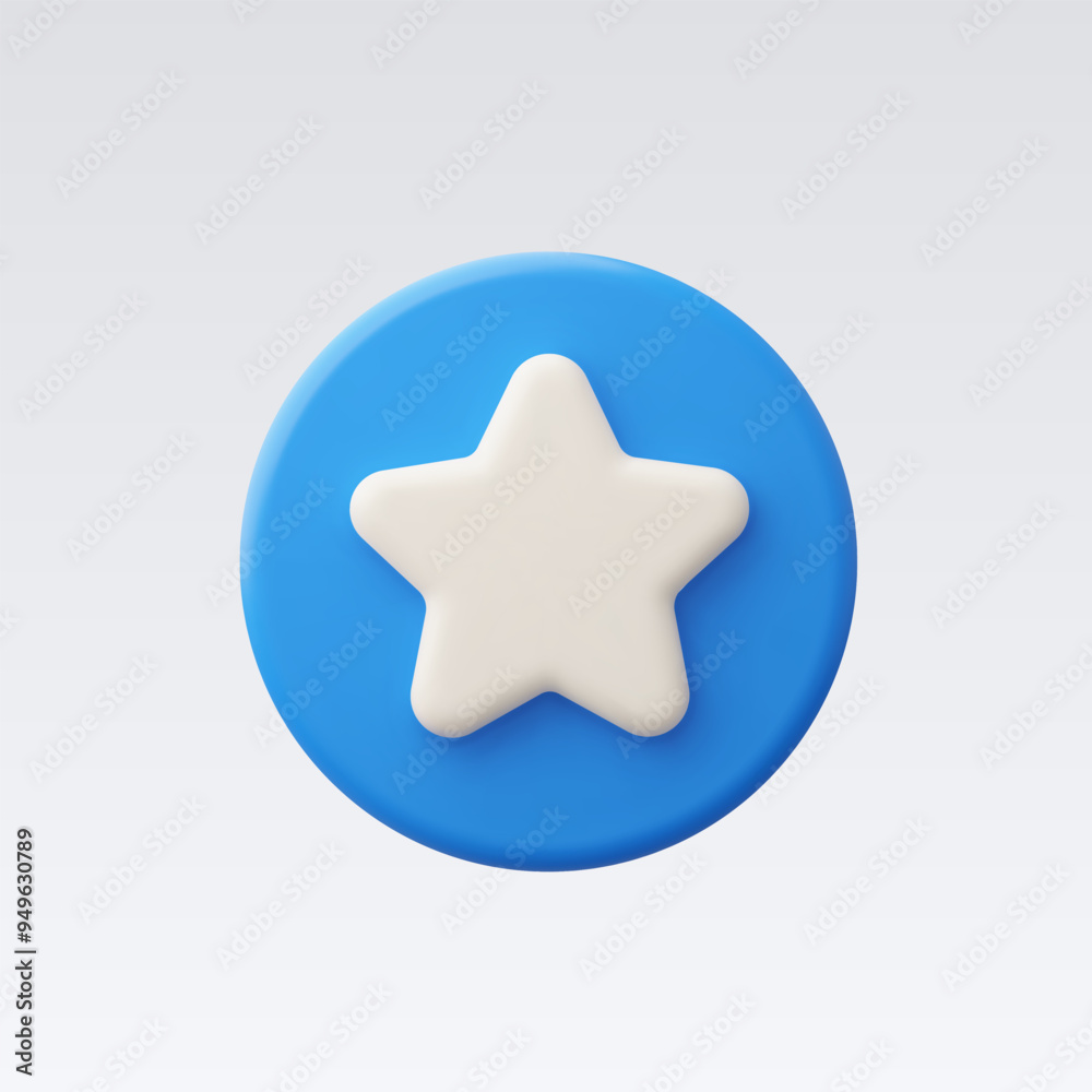 3d Realistic star button icon vector Illustration 3d Realistic star button icon vector Illustration