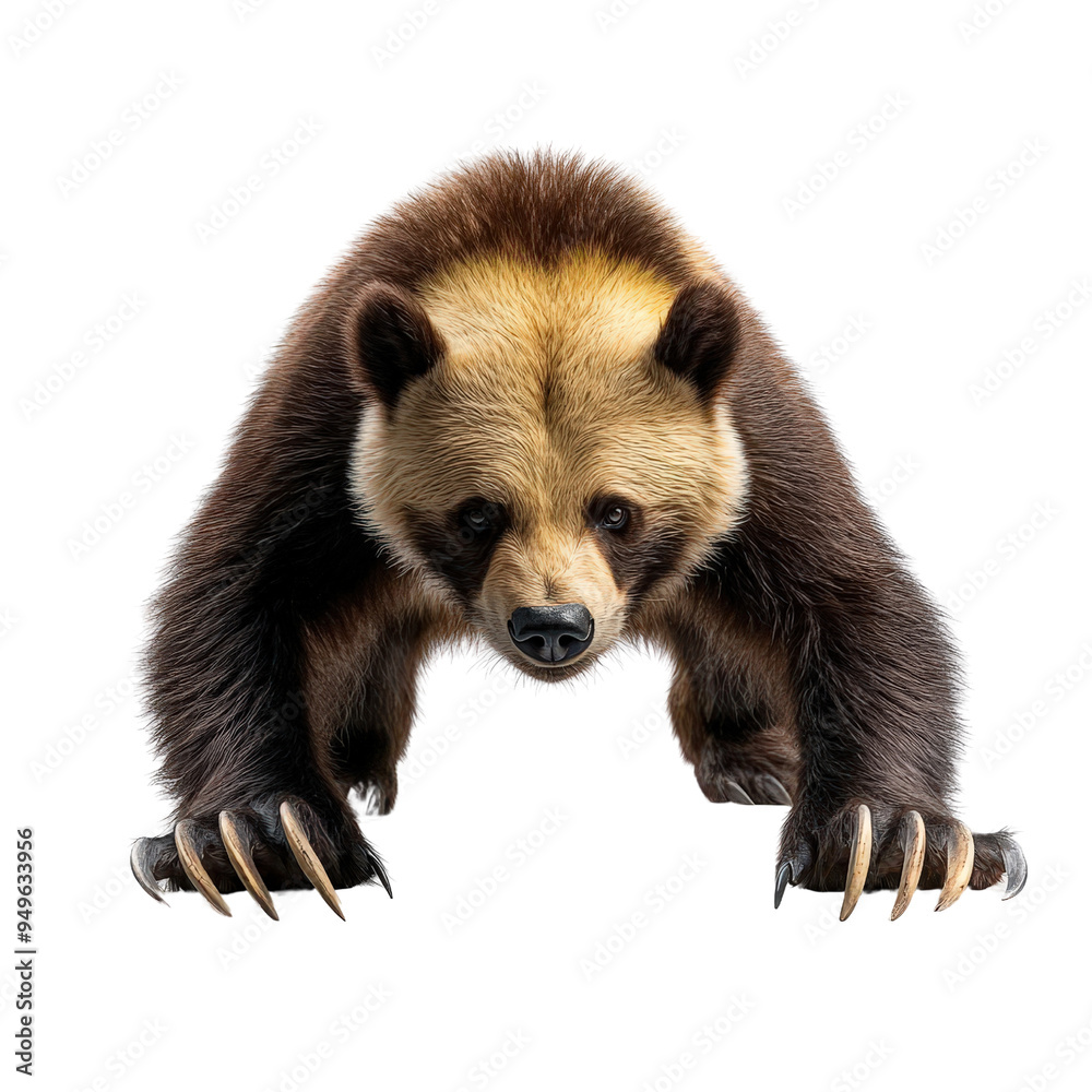 Fototapeta premium Wolverine solated on a white background as transparent