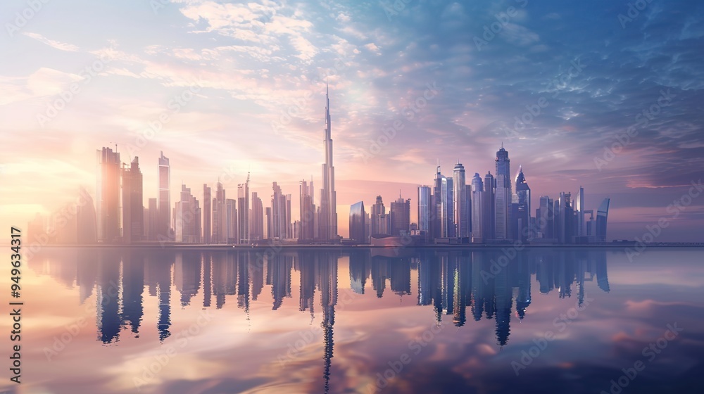 Fototapeta premium future city skyline wallpaper