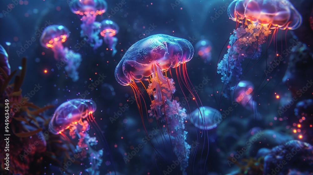 Glowing jellyfish wallpaper Glowing jellyfish wallpaper