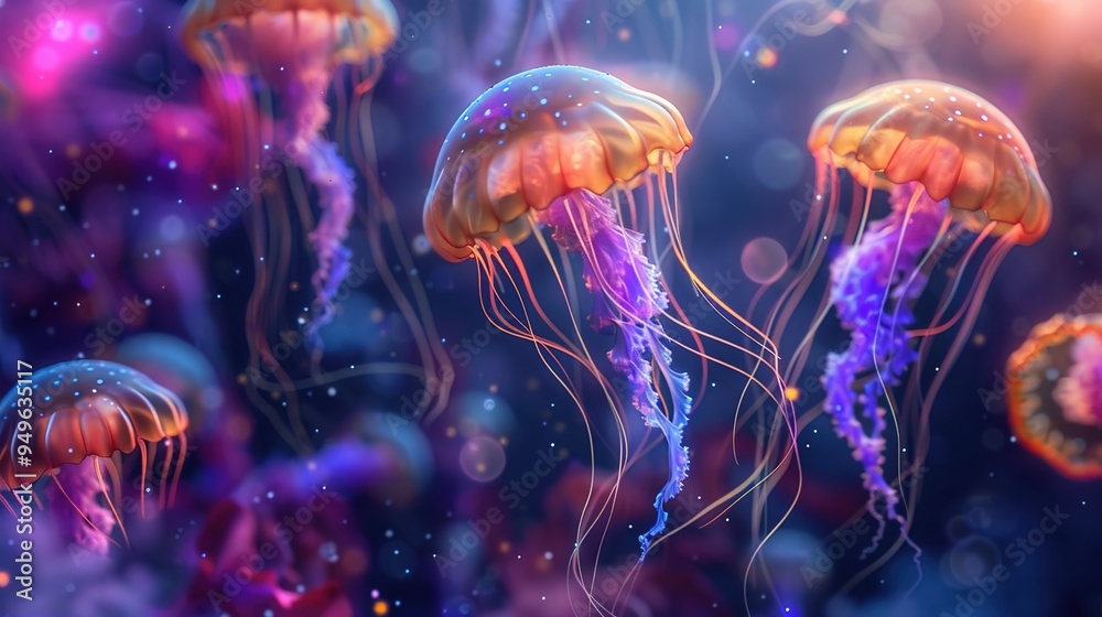 Glowing jellyfish wallpaper Glowing jellyfish wallpaper