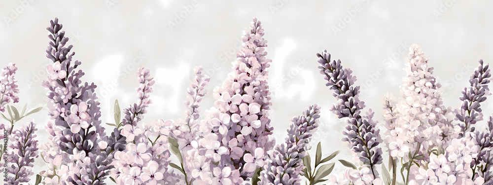 Obraz premium Lilac and Lavender Botanical Duo
