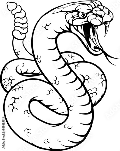 A rattlesnake snake animal sport team cartoon mascot