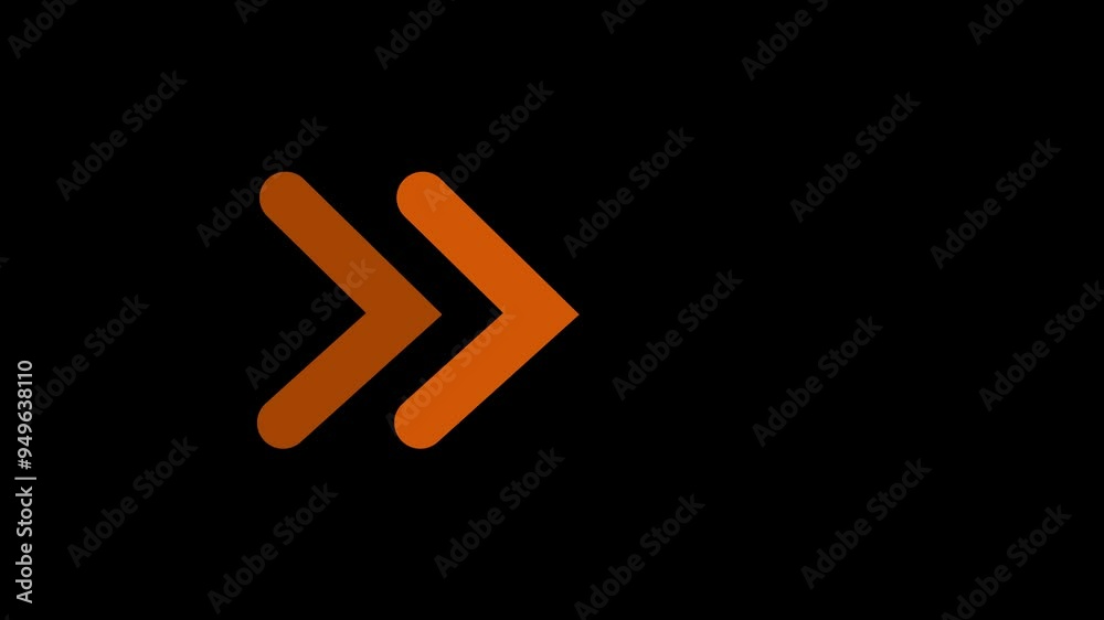 Next or right direction arrow on black background.