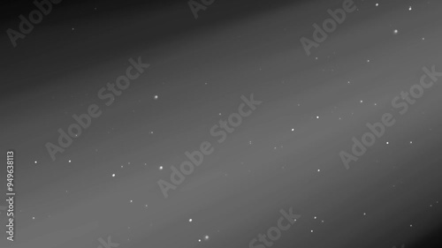 Diagonal beam of light filled with tiny stars against a dark background. Dark Space with Floating Particles. Creating a ethereal atmosphere. 4K and Seamless loop