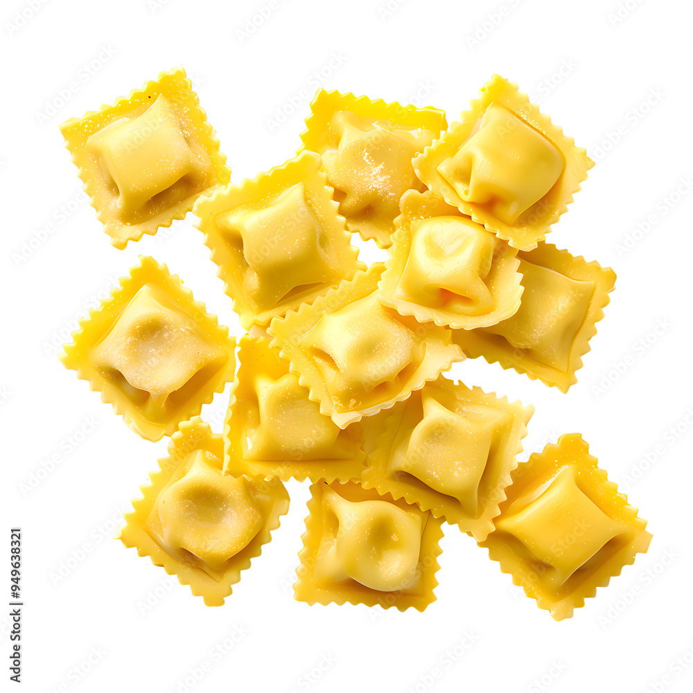 Top view of Italian food Ravioli isolated on transparent background Top view of Italian food Ravioli isolated on transparent background