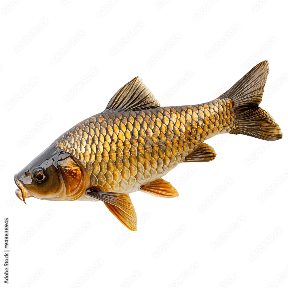 Fototapeta premium Carp solated on a white background as transparent