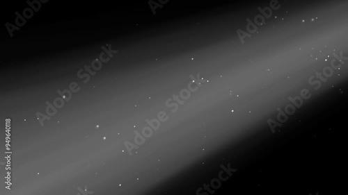 Serene and captivating monochrome depicting a beam of light cutting through a black background. The grayscale tones add a dramatic and contemplative mood. 4K and Seamless loop