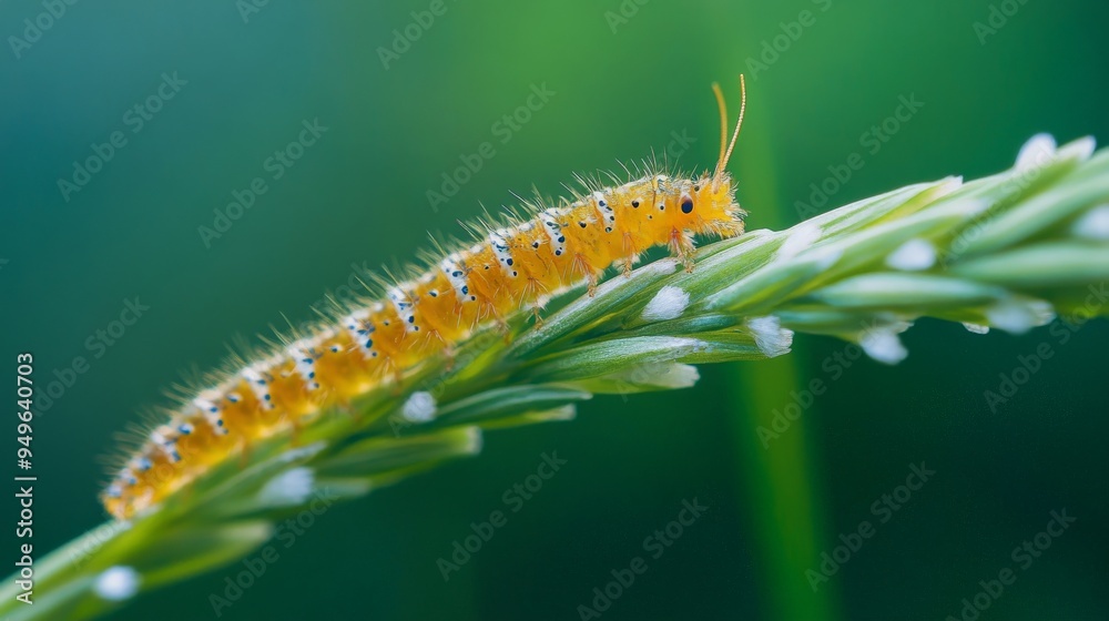 Caterpillar on a Blade of Grass.