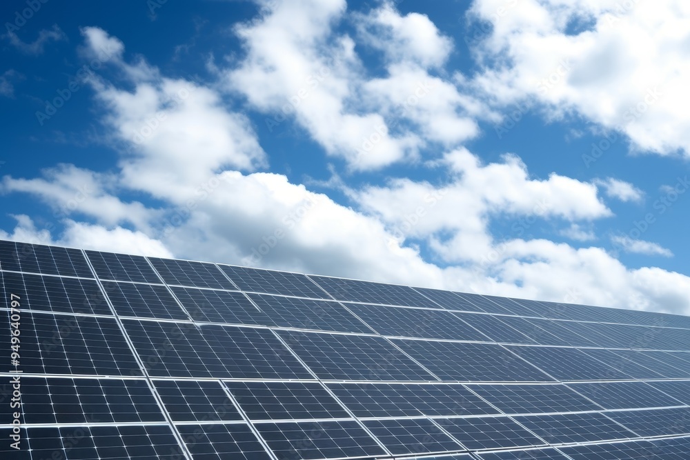 Solar Panels Under a Blue Sky: Renewable Energy Solar Panels Under a Blue Sky: Renewable Energy