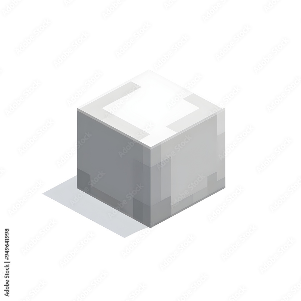 Lone Gray Cuboid Geometric 3D Minimalist Abstract Form on Clean White Background Lone Gray Cuboid Geometric 3D Minimalist Abstract Form on Clean White Background