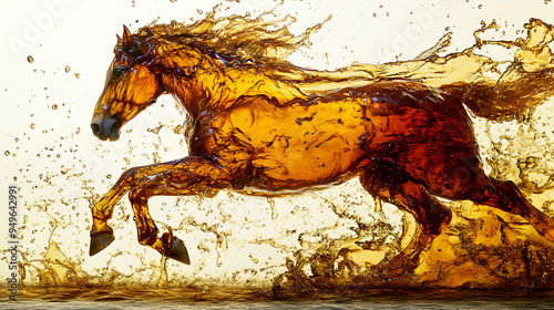 Engine oil courses through the system, mimicking the relentless pace of a running horse photo