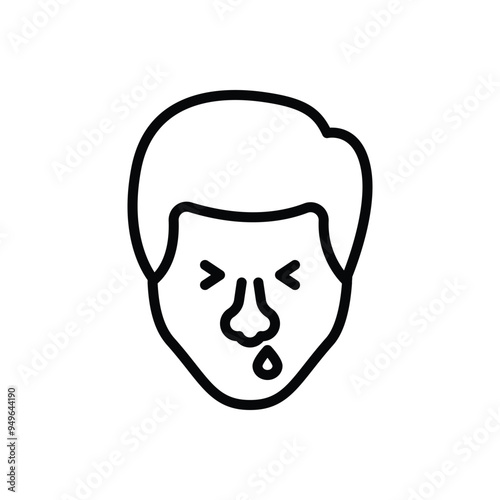 Black line icon for runny nose