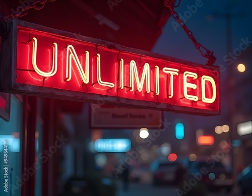 unlimited sign on a city