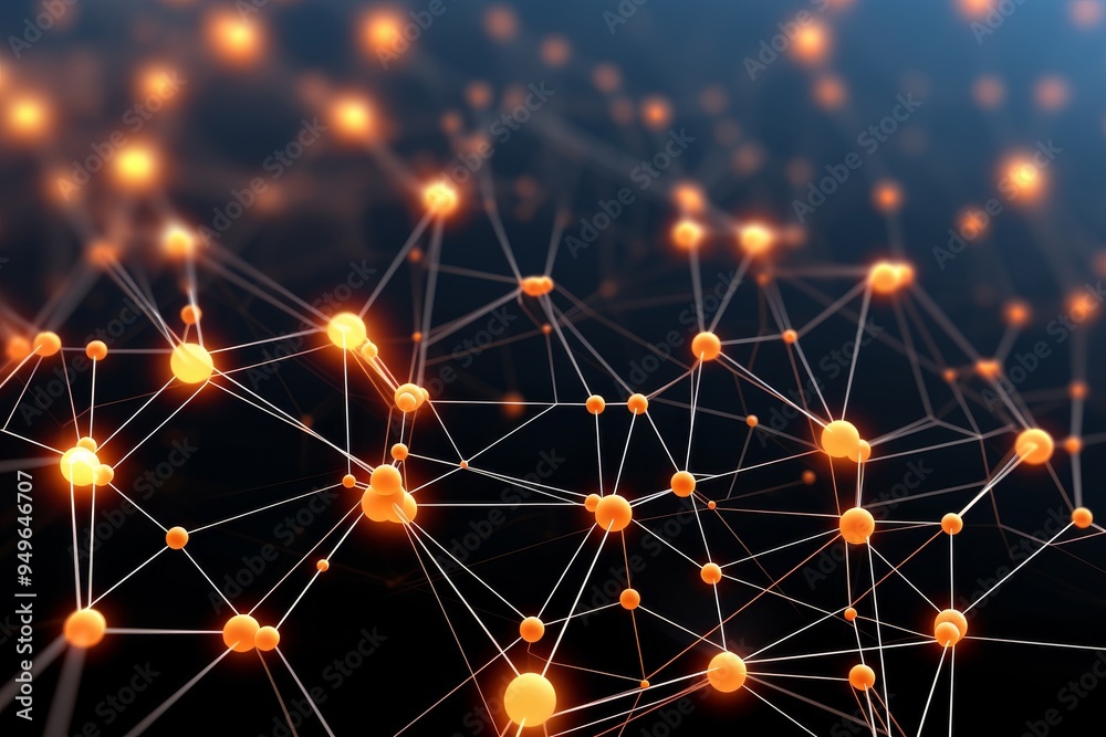 Fototapeta premium Abstract Network Connection with Glowing Nodes