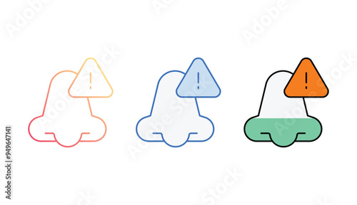 Nose Infection icon design with white background stock illustration