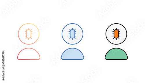 Infected Person icon design with white background stock illustration