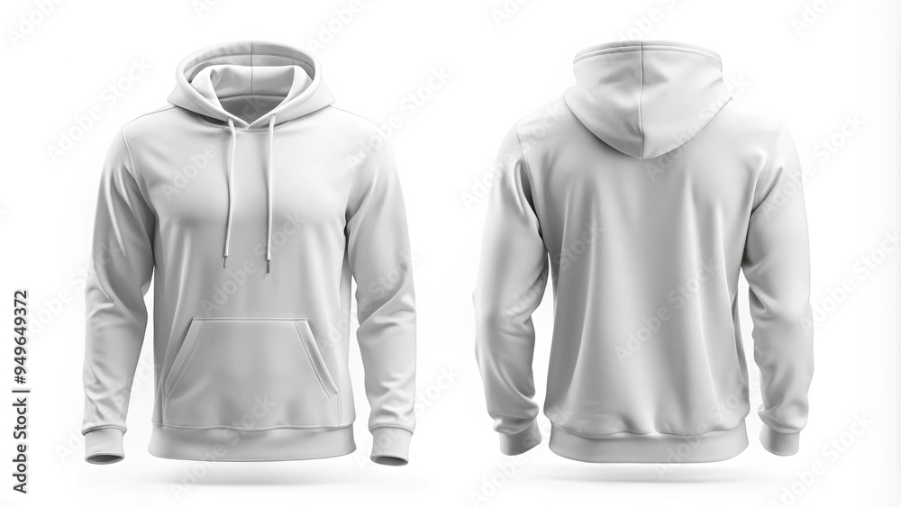 Stylish Cool Hoodie Mockup - Front and Back View of Blank White Hoodie for Design and Branding Stylish Cool Hoodie Mockup - Front and Back View of Blank White Hoodie for Design and Branding