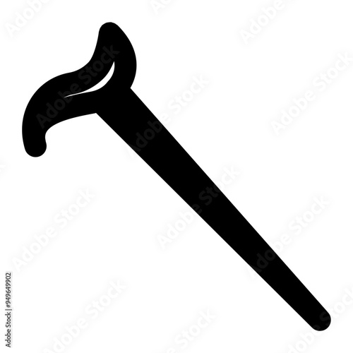 cane, walking stick, medical, equipment, old man outline icon