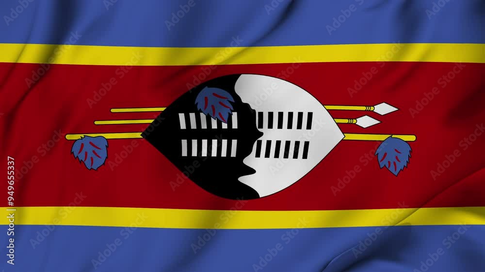 A beautiful view of the Eswatini flag video. 3d flag-waving video. Eswatini flag 4K resolution. A beautiful view of the Eswatini flag video. 3d flag-waving video. Eswatini flag 4K resolution.