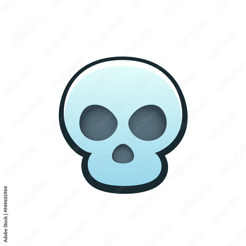 Isolated flat 3d skull icon for game, interface, sticker, app. The sign in a cartoon style for match 3, arcade, rpg. The enemy sprite for craft element in hyper casual mobile game Isolated flat 3d skull icon for game, interface, sticker, app. The sign in a cartoon style for match 3, arcade, rpg. The enemy sprite for craft element in hyper casual mobile game