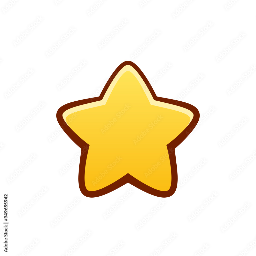 Isolated flat 3d star icon for game, interface, sticker, app. The sign in a cartoon style for match 3, arcade, rpg. The score sprite for craft element in hyper casual mobile game Isolated flat 3d star icon for game, interface, sticker, app. The sign in a cartoon style for match 3, arcade, rpg. The score sprite for craft element in hyper casual mobile game