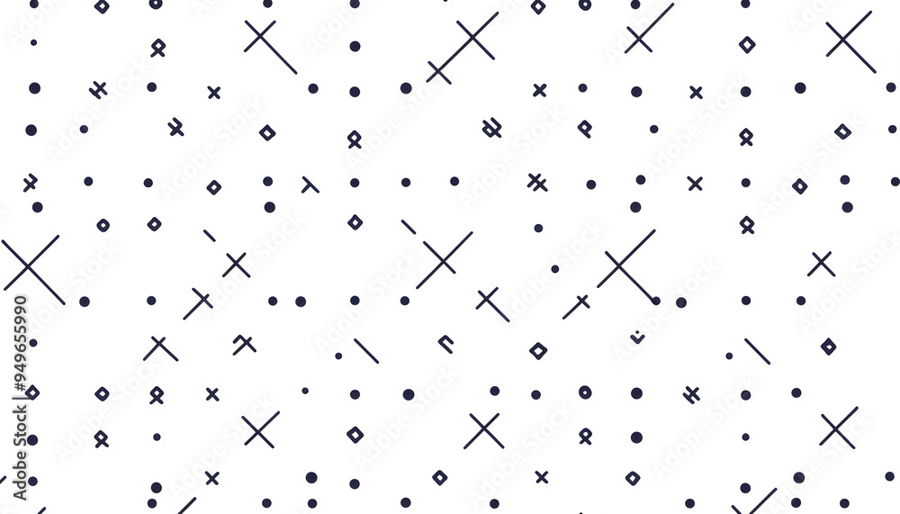 Repeating patterns of small, simple shapes like dots, crosses, or lines, spaced out across a solid background Repeating patterns of small, simple shapes like dots, crosses, or lines, spaced out across a solid background