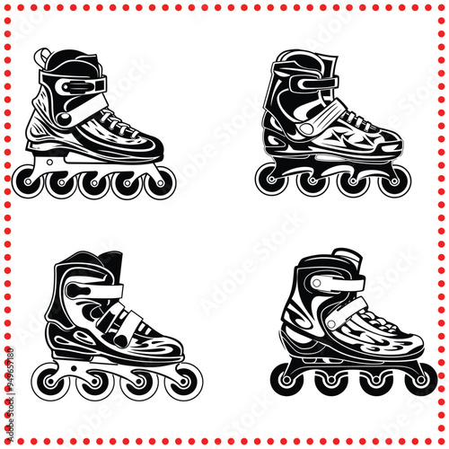 Stylized Roller Skate Vector Graphic   Ideal for Skating and Sports Themes