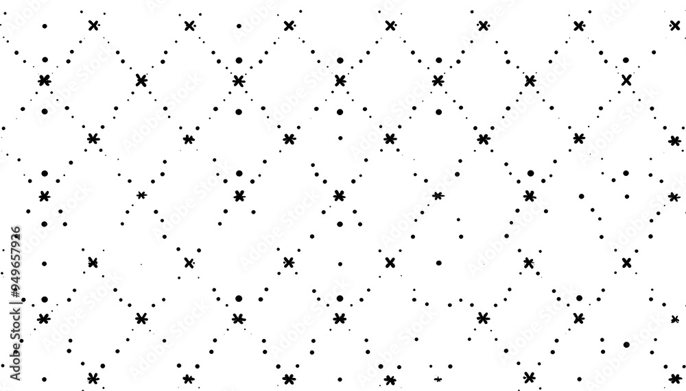 Obraz premium Repeating patterns of small, simple shapes like dots, crosses, or lines, spaced out across a solid background
