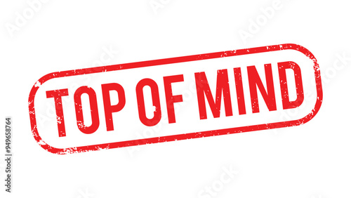 Top of mind square stamp grunge rubber seal stamp on white background