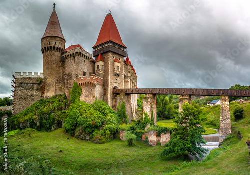 Corvin Castle (Castelul Corvinilor) or Hunyad Castle (Castelul Huniazilor) built arround 1446, Hunedoara, Transylvania, Romania