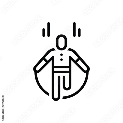 Black line icon for jumping rope