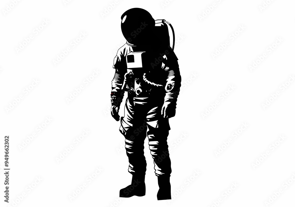 Silhouette of an astronaut in a space suit, embodying exploration and adventure. Silhouette of an astronaut in a space suit, embodying exploration and adventure.