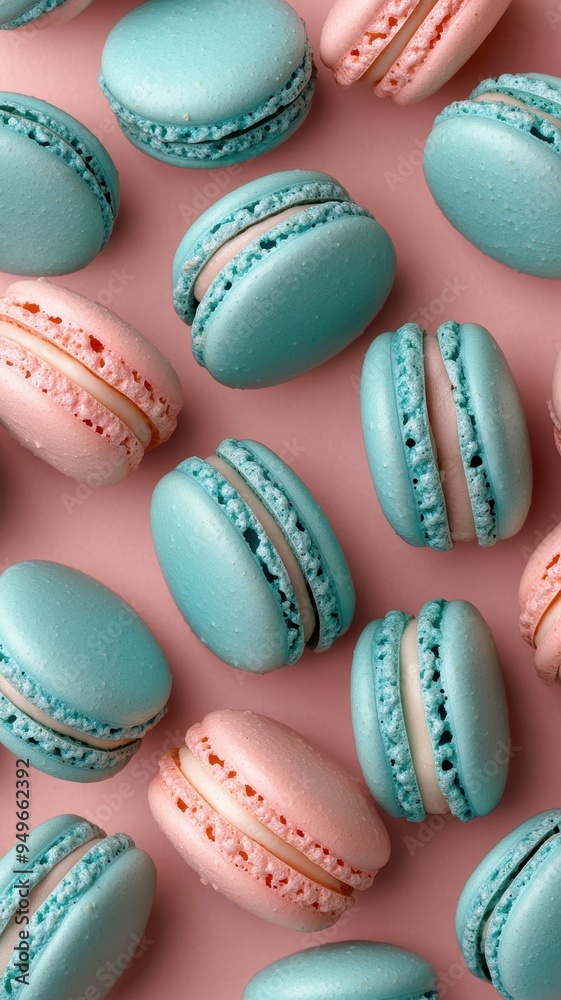 French sweet blue macaroons on color background,French macaron cookies baked pattern,french macaroons,Paris Pastry,bakery and branding concept,Delicious french desserts,copy space. French sweet blue macaroons on color background,French macaron cookies baked pattern,french macaroons,Paris Pastry,bakery and branding concept,Delicious french desserts,copy space.