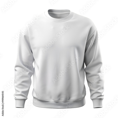 White sweatshirt template Isolated white background