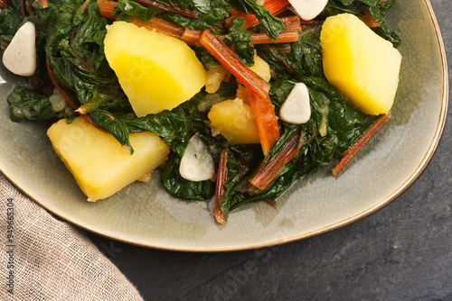 Dalmatian Blitva na leso. Blitva na leso - Swiss Chard with Potatoes , Dalmatian cuisine photo