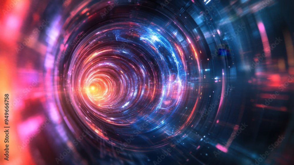 A vibrant and dynamic tunnel of light showcasing futuristic patterns and colors, creating a sense of depth and motion. A vibrant and dynamic tunnel of light showcasing futuristic patterns and colors, creating a sense of depth and motion.