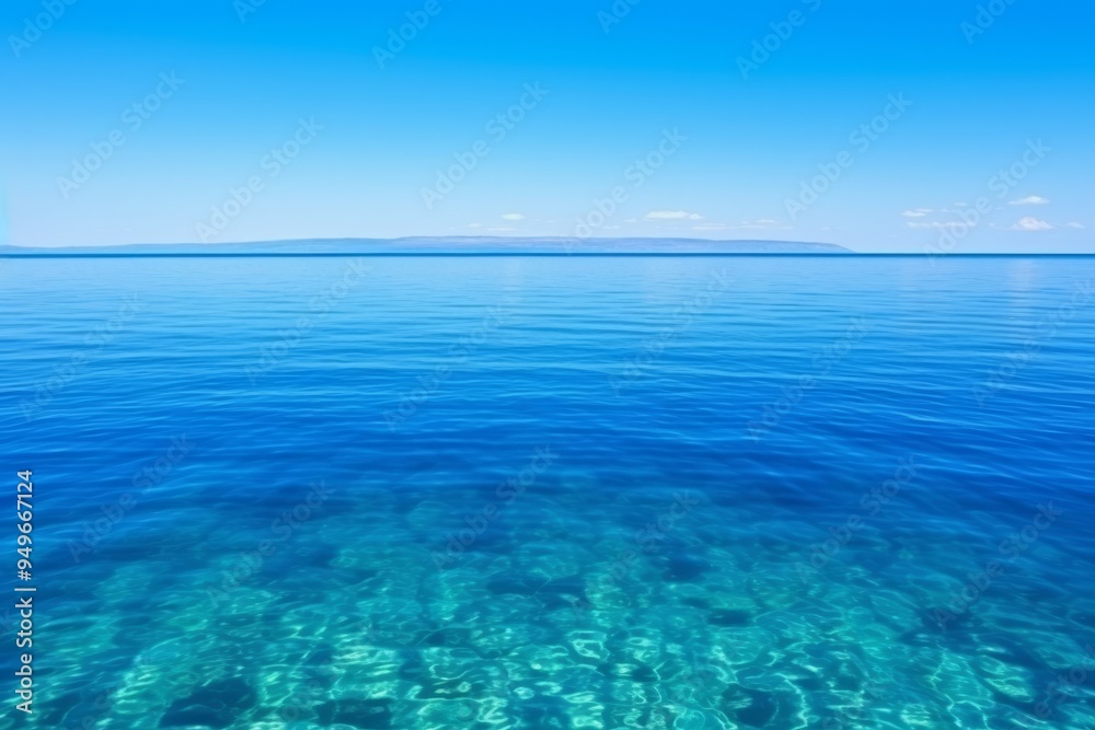 Tranquil Blue Ocean Horizon - Summer Seascape Tranquil Blue Ocean Horizon - Summer Seascape