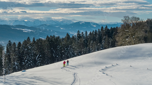 Snowshoe hiking in the German Alps