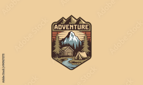 logo design of a adventure vector flat design