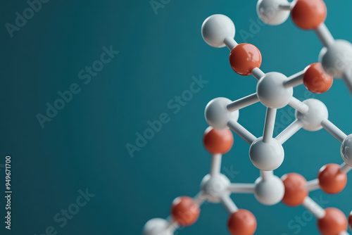 Molecular Structure Visualization, a detailed representation of interconnected atoms showcasing the arrangement and bonding of molecules in a vibrant setting. photo