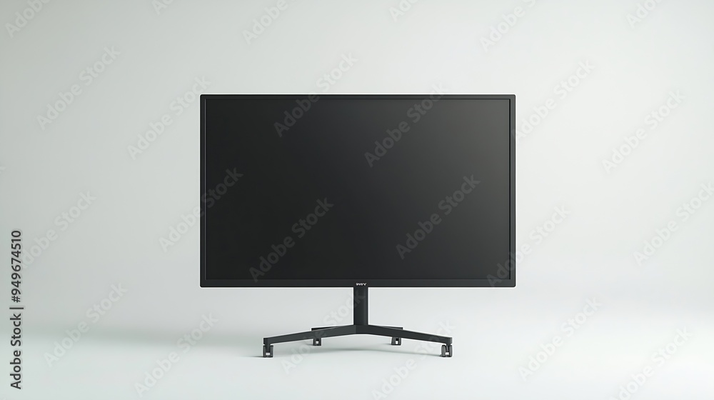 TV with wheeled stand for presentations isolated on white background : Generative AI TV with wheeled stand for presentations isolated on white background : Generative AI