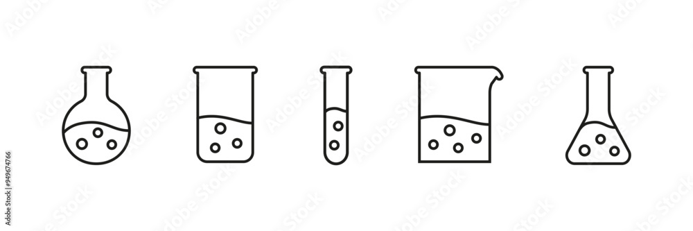 Flask icon. Laboratory equipment vector set. Medical tube sign. Science flask icon. Flask icon. Laboratory equipment vector set. Medical tube sign. Science flask icon.