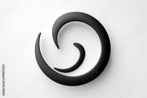 Abstract Black Swirl: A minimalist and modern design featuring a bold black swirl on a white background. The simple yet captivating shape creates a sense of movement, energy, and intrigue. 