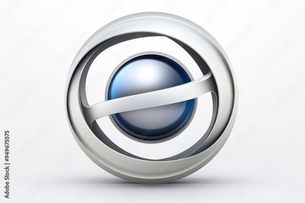 Abstract Sphere Logo: A 3D render of a sleek, modern logo featuring a blue sphere encircled by a silver ring. This futuristic design evokes concepts of technology, innovation, and connectivity. Abstract Sphere Logo: A 3D render of a sleek, modern logo featuring a blue sphere encircled by a silver ring. This futuristic design evokes concepts of technology, innovation, and connectivity.